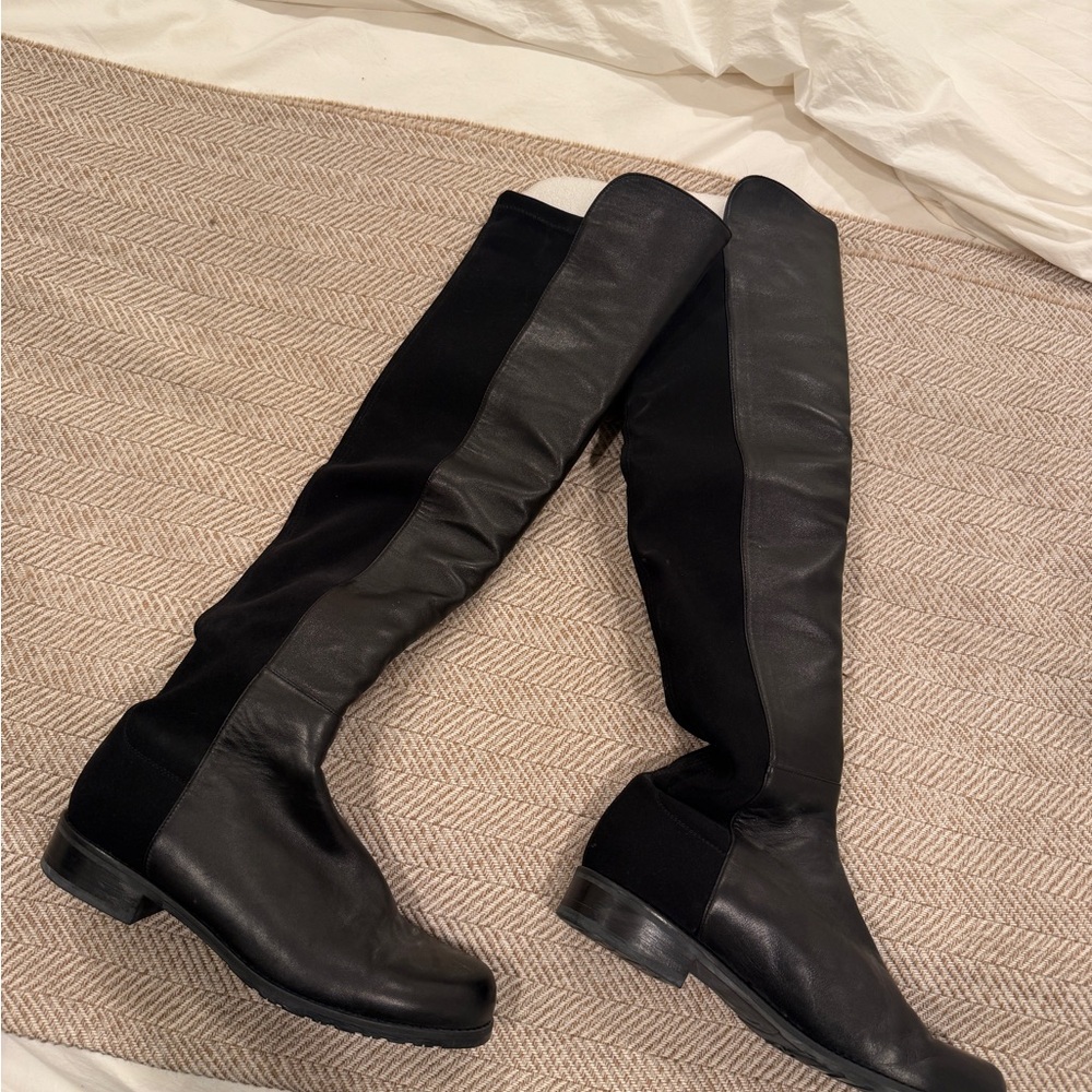Stuart Weitzman Black Over-the-Knee Boots 5050 - Picture 7 of 9
